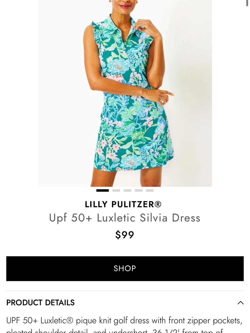 Lilly Pulitzer Teal Green Floral Sleeveless Mini Dress